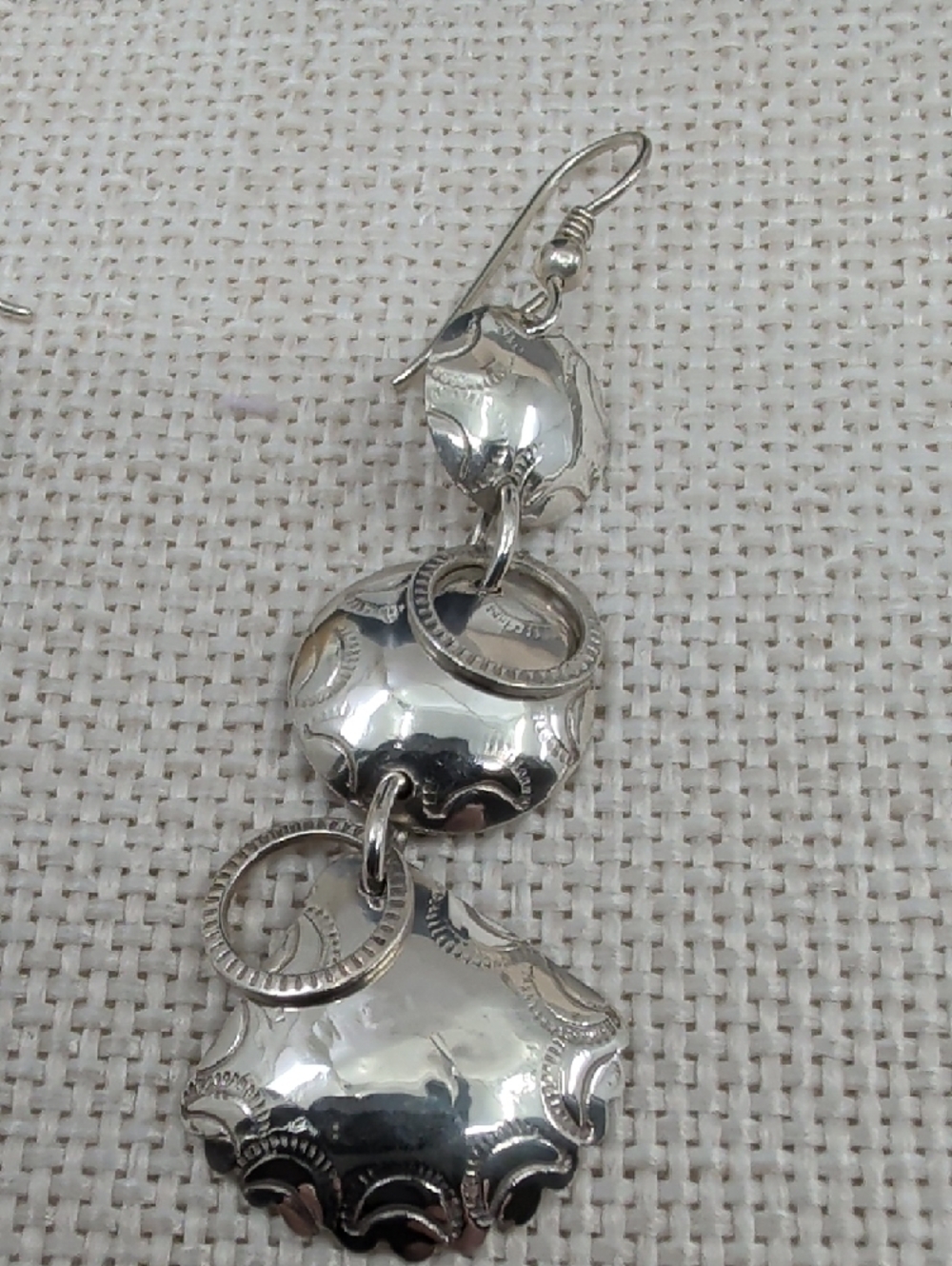 Handmade Sterling Silver Seashell Dangle Earrings Florida Keys Artisan - Picture 14 of 17